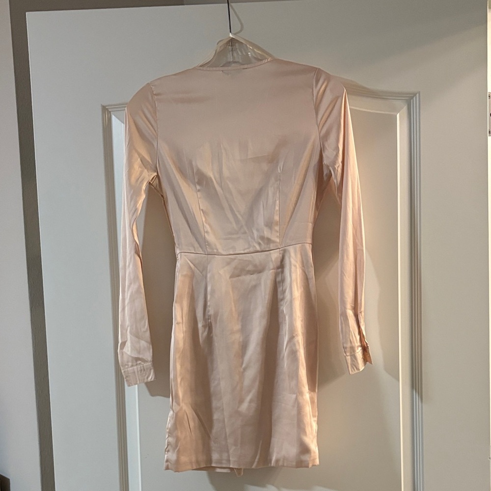 Fashion Nova Cream Twist Front Mini Dress - Picture 2 of 6